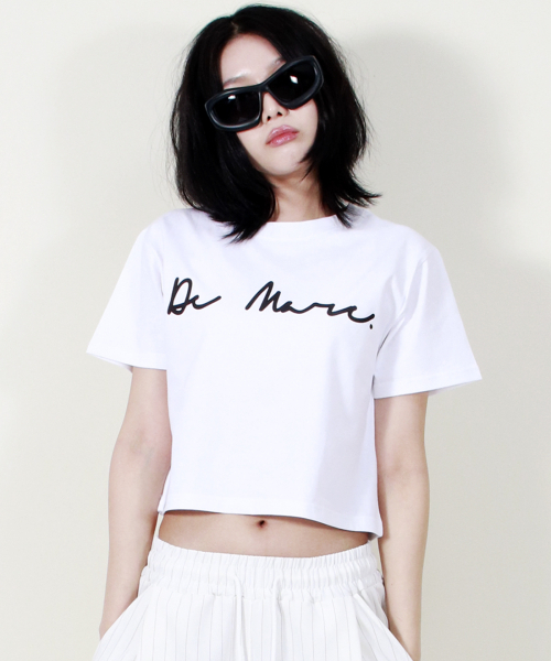 DEMARC(ドゥマーク)の「ROUGH WRITING TEXT-LOGO CROP T-SHIRT WHITE(Tシャツ/カットソー・レディース・その他・MEDIUM/LARGE)」の11枚目の写真