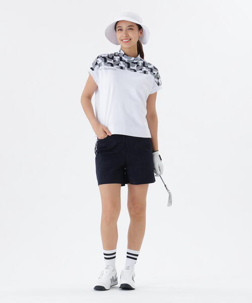 【ブラック】モノグラムロゴ柄 ジャージー キュロット (WOMENS) New Balance Golf｜モノグラムロゴ柄 ジャージー キュロット (WOMENS