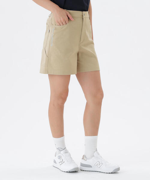 【ベージュ3】モノグラムロゴ柄 ジャージー キュロット (WOMENS) New Balance Golf｜モノグラムロゴ柄 ジャージー キュロット (WOMENS