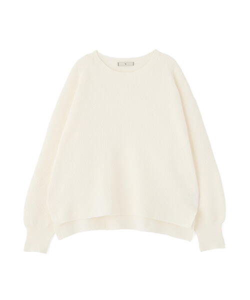 N.（N. Natural Beauty Basic）（エヌエヌナチュラルビューティーベーシック）の「鹿の子オーバーニット（ニット/セーター・レディース・ネイビー/オフホワイト/イエロー・ﾌﾘ-）」の4枚目の写真