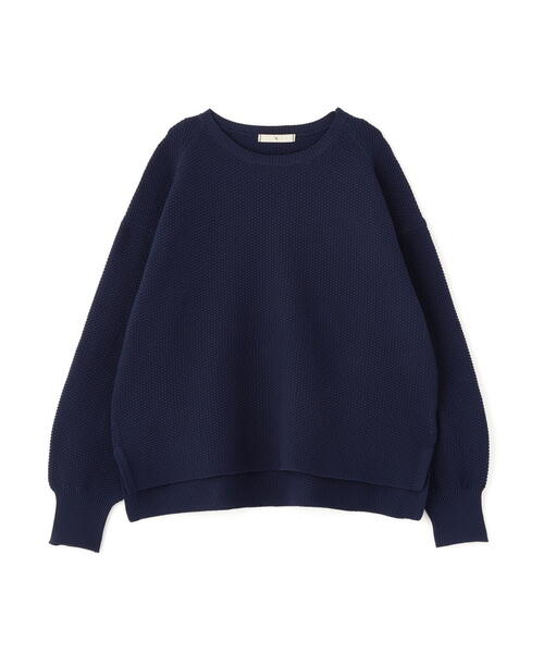 N.（N. Natural Beauty Basic）（エヌエヌナチュラルビューティーベーシック）の「鹿の子オーバーニット（ニット/セーター・レディース・ネイビー/オフホワイト/イエロー・ﾌﾘ-）」の16枚目の写真