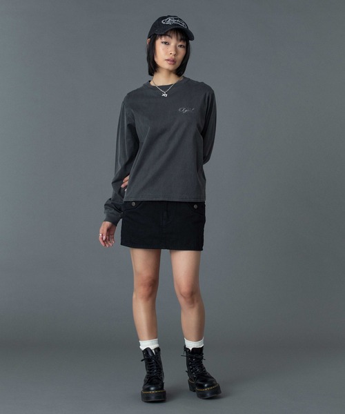 X-girl（エックスガール）の「RHINESTONE OVAL LOGO 6PANEL DENIM CAP（キャップ・レディース・ブラック/インディゴブルー/ライトインディゴブルー・ONE SIZE）」の16枚目の写真