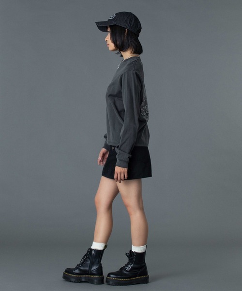 X-girl（エックスガール）の「RHINESTONE OVAL LOGO 6PANEL DENIM CAP（キャップ・レディース・ブラック/インディゴブルー/ライトインディゴブルー・ONE SIZE）」の18枚目の写真