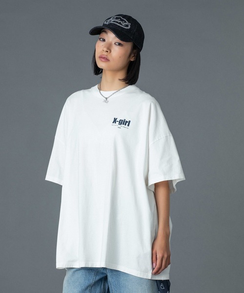 X-girl（エックスガール）の「RHINESTONE OVAL LOGO 6PANEL DENIM CAP（キャップ・レディース・ブラック/インディゴブルー/ライトインディゴブルー・ONE SIZE）」の21枚目の写真