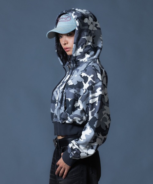 RHINESTONE OVAL LOGO 6PANEL DENIM CAP（キャップ）｜X-girl