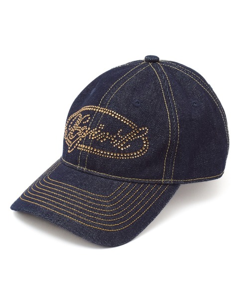 RHINESTONE OVAL LOGO 6PANEL DENIM CAP（キャップ）｜X-girl