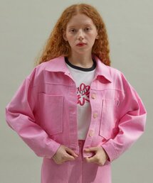 manavis7（マナビスセブン）の「Washed Crop Jacket Pink（デニムジャケット）」