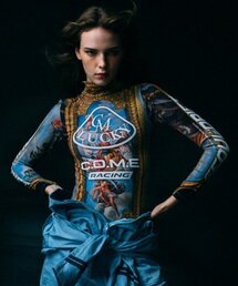 COME（シーオーエムイー）の「[WOMEN] High-neck Racing Bodysuit (Gold)（Tシャツ/カットソー）」