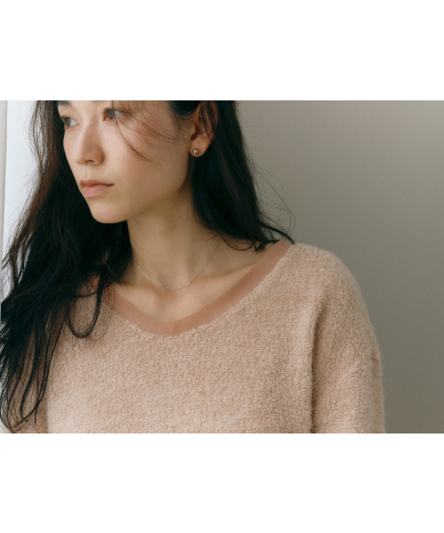Yuje（ユジェ）の「FLUFFY SILK KNIT (5color)（Tシャツ/カットソー・レディース・スカイブルー/ブラック/アイボリー/ピンクベージュ/PINK・SMALL/MEDIUM）」の20枚目の写真