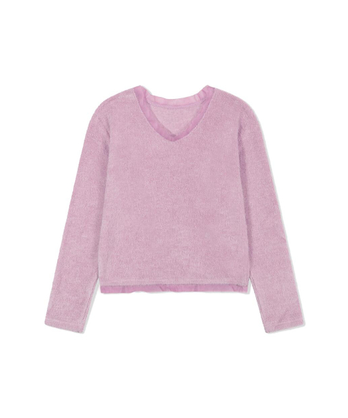 Yuje（ユジェ）の「FLUFFY SILK KNIT (5color)（Tシャツ/カットソー・レディース・スカイブルー/ブラック/アイボリー/ピンクベージュ/PINK・SMALL/MEDIUM）」の22枚目の写真