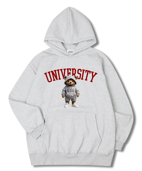 USA University Oversize — фуд‑парка с ворсом, яркий принт, легкая подкладка