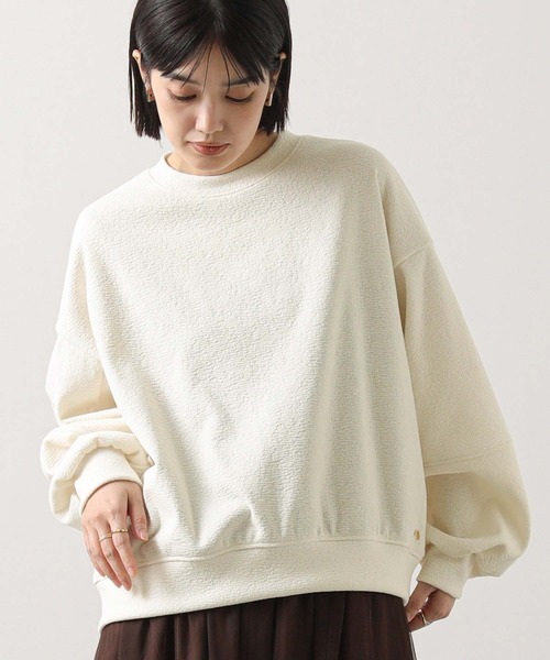 Gready Brilliant（グレディブリリアン）の「起毛ジャガード立体パフクルーネックカットソー（Tシャツ/カットソー・レディース・ネイビー/オフホワイト・38）」の3枚目の写真