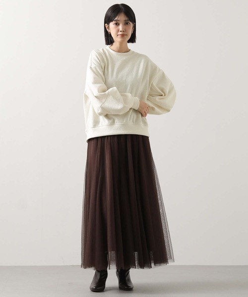 Gready Brilliant（グレディブリリアン）の「起毛ジャガード立体パフクルーネックカットソー（Tシャツ/カットソー・レディース・ネイビー/オフホワイト・38）」の4枚目の写真