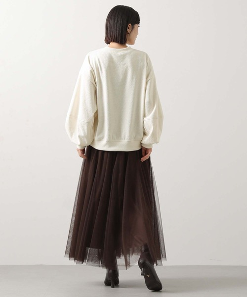 Gready Brilliant（グレディブリリアン）の「起毛ジャガード立体パフクルーネックカットソー（Tシャツ/カットソー・レディース・ネイビー/オフホワイト・38）」の6枚目の写真