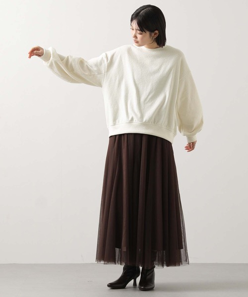 Gready Brilliant（グレディブリリアン）の「起毛ジャガード立体パフクルーネックカットソー（Tシャツ/カットソー・レディース・ネイビー/オフホワイト・38）」の7枚目の写真