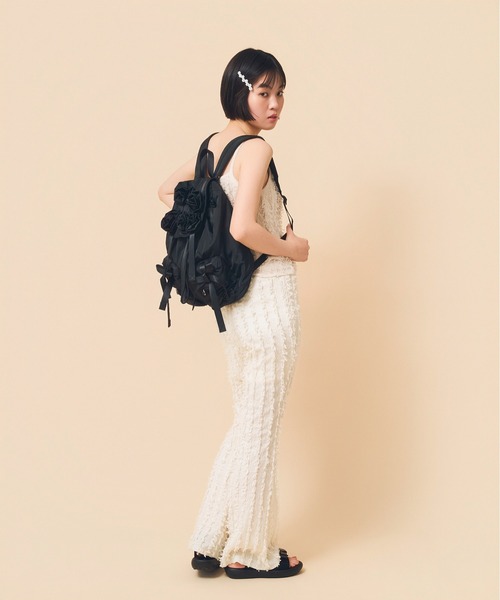 Casselini（キャセリーニ）の「Casselini(キャセリーニ)バラモチーフバックパック（バックパック/リュック・レディース・ブラック/カーキ・FREE）」の8枚目の写真