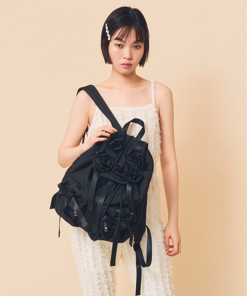 Casselini（キャセリーニ）の「Casselini(キャセリーニ)バラモチーフバックパック（バックパック/リュック・レディース・ブラック/カーキ・FREE）」の3枚目の写真