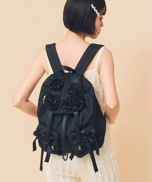 Casselini（キャセリーニ）の「Casselini(キャセリーニ)バラモチーフバックパック（バックパック/リュック・レディース・ブラック/カーキ・FREE）」の4枚目の写真