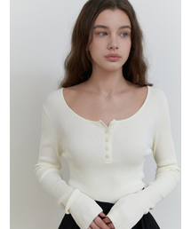 Bonny button knit (ivory)