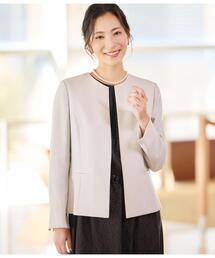 NEWYORKER ベージュ ビジネスジャケット Duplex Cotton Jersey シングル2Bノッチド・トラベルジャケット