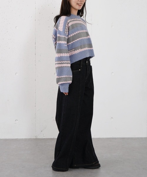 archives（アルシーヴ）の「ロゴ刺繍ワイドデニム（デニムパンツ・レディース・ブルー/ロイヤルブルー/ブラック・MEDIUM/SMALL）」の21枚目の写真