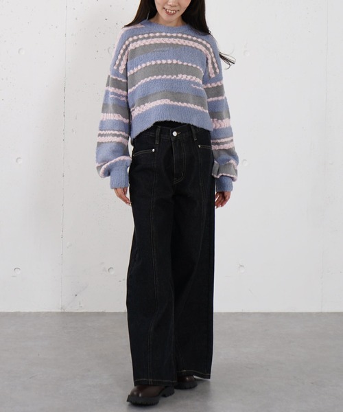 archives（アルシーヴ）の「ロゴ刺繍ワイドデニム（デニムパンツ・レディース・ブルー/ロイヤルブルー/ブラック・MEDIUM/SMALL）」の20枚目の写真