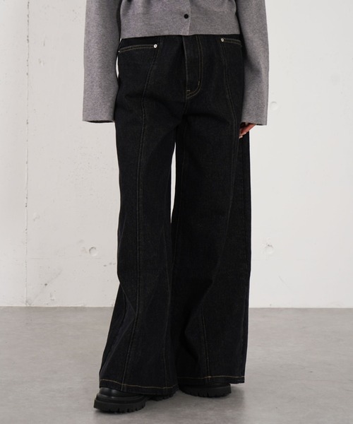 archives（アルシーヴ）の「ロゴ刺繍ワイドデニム（デニムパンツ・レディース・ブルー/ロイヤルブルー/ブラック・MEDIUM/SMALL）」の15枚目の写真