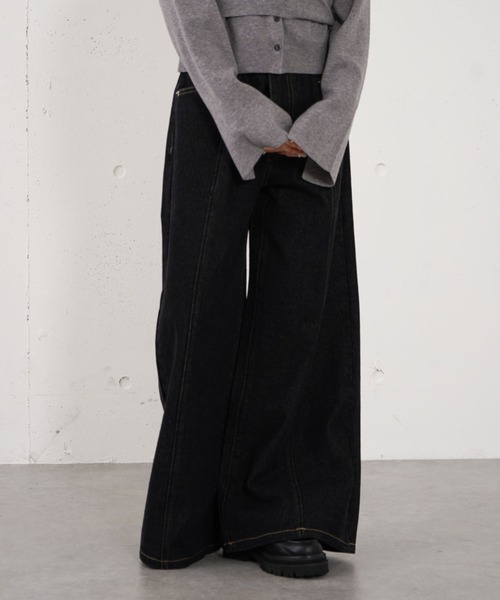 archives（アルシーヴ）の「ロゴ刺繍ワイドデニム（デニムパンツ・レディース・ブルー/ロイヤルブルー/ブラック・MEDIUM/SMALL）」の17枚目の写真