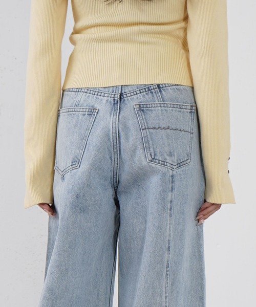 archives（アルシーヴ）の「ロゴ刺繍ワイドデニム（デニムパンツ・レディース・ブルー/ロイヤルブルー/ブラック・MEDIUM/SMALL）」の13枚目の写真