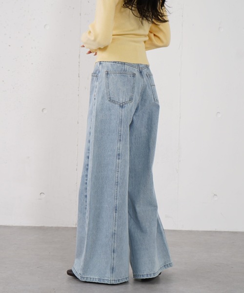 archives（アルシーヴ）の「ロゴ刺繍ワイドデニム（デニムパンツ・レディース・ブルー/ロイヤルブルー/ブラック・MEDIUM/SMALL）」の8枚目の写真