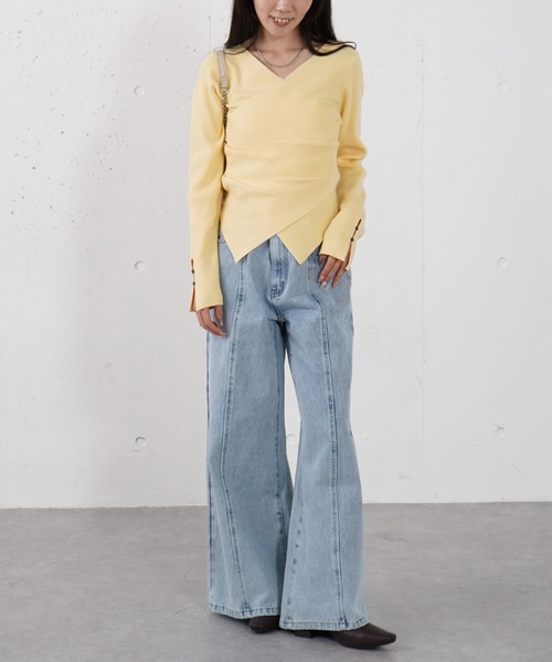 archives（アルシーヴ）の「ロゴ刺繍ワイドデニム（デニムパンツ・レディース・ブルー/ロイヤルブルー/ブラック・MEDIUM/SMALL）」の11枚目の写真