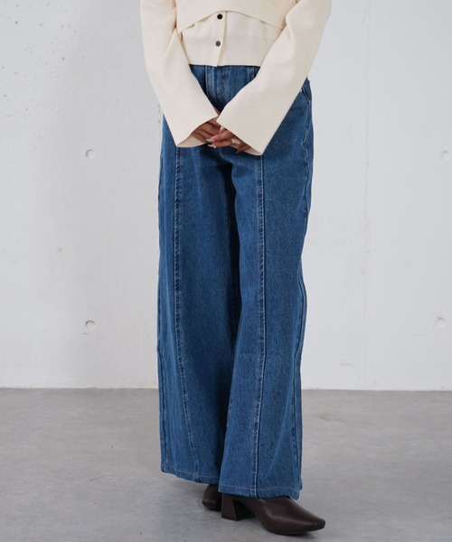 archives(アルシーヴ)の「ロゴ刺繍ワイドデニム /(デニムパンツ・レディース・ブルー/ロイヤルブルー/ブラック・MEDIUM/SMALL)」の16枚目の写真
