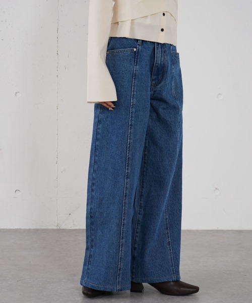 archives(アルシーヴ)の「ロゴ刺繍ワイドデニム /(デニムパンツ・レディース・ブルー/ロイヤルブルー/ブラック・MEDIUM/SMALL)」の17枚目の写真