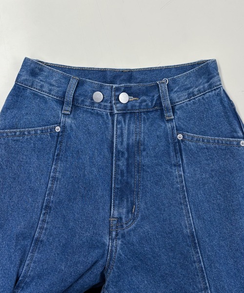 archives（アルシーヴ）の「ロゴ刺繍ワイドデニム（デニムパンツ・レディース・ブルー/ロイヤルブルー/ブラック・MEDIUM/SMALL）」の5枚目の写真