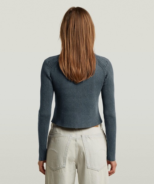 G-STAR（ジースター）の「2 Way Washed Slim Knit/ウォッシュド加工Wジップアップスリムニットセーター（ニット/セーター・レディース・ブルー系その他・X-SMALL/MEDIUM/SMALL）」の4枚目の写真