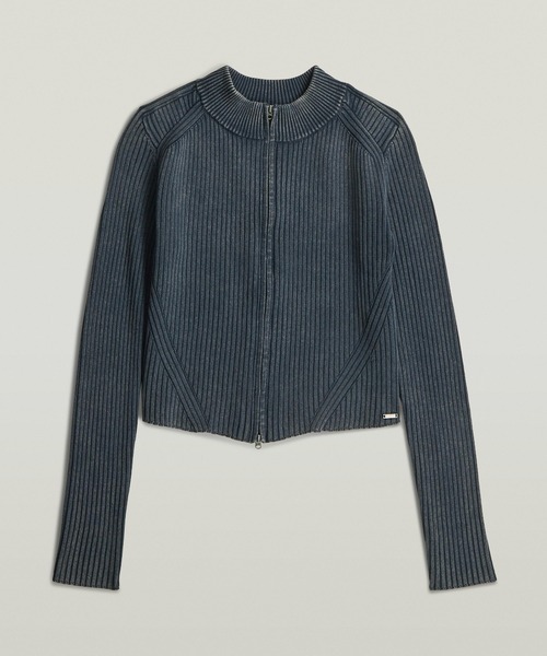 G-STAR（ジースター）の「2 Way Washed Slim Knit/ウォッシュド加工Wジップアップスリムニットセーター（ニット/セーター・レディース・ブルー系その他・X-SMALL/MEDIUM/SMALL）」の3枚目の写真