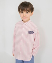 BRANSHES | 【おそろい】ストライプ柄ロゴ刺しゅう長袖シャツ(シャツ/ブラウス)