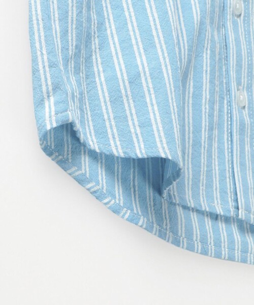 BRANSHES（ブランシェス）の「【おそろい】ストライプ柄ロゴ刺しゅう長袖シャツ（シャツ/ブラウス・キッズ・ピンク/サックスブルー・150/100/130/80/90/140/120/110）」の16枚目の写真