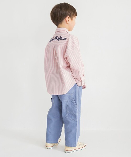 BRANSHES（ブランシェス）の「【おそろい】ストライプ柄ロゴ刺しゅう長袖シャツ（シャツ/ブラウス・キッズ・ピンク/サックスブルー・150/100/130/80/90/140/120/110）」の10枚目の写真