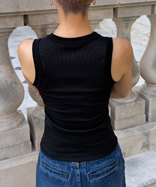 JENNE(ジェンヌ)の「日本製ストレッチリブトップス(Tシャツ/カットソー・レディース・ブルー/ブラック/ホワイト・MEDIUM/LARGE/SMALL)」の6枚目の写真
