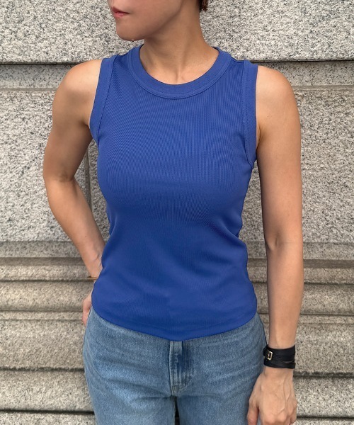 JENNE(ジェンヌ)の「日本製ストレッチリブトップス(Tシャツ/カットソー・レディース・ブルー/ブラック/ホワイト・MEDIUM/LARGE/SMALL)」の15枚目の写真