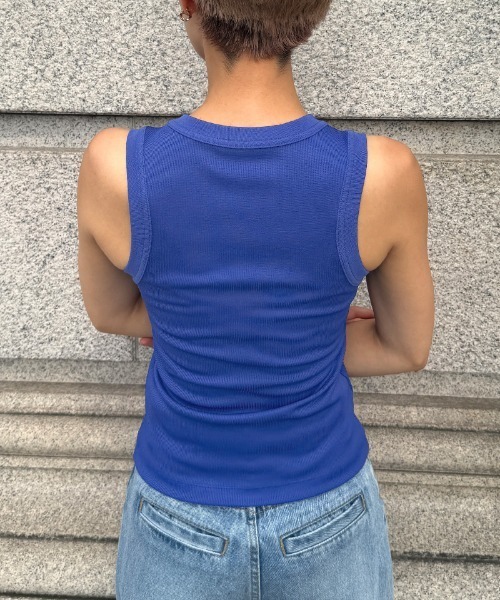JENNE(ジェンヌ)の「日本製ストレッチリブトップス(Tシャツ/カットソー・レディース・ブルー/ブラック/ホワイト・MEDIUM/LARGE/SMALL)」の16枚目の写真