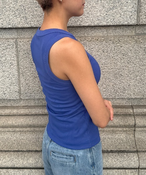 JENNE(ジェンヌ)の「日本製ストレッチリブトップス(Tシャツ/カットソー・レディース・ブルー/ブラック/ホワイト・MEDIUM/LARGE/SMALL)」の17枚目の写真