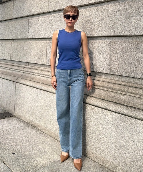 JENNE(ジェンヌ)の「日本製ストレッチリブトップス(Tシャツ/カットソー・レディース・ブルー/ブラック/ホワイト・MEDIUM/LARGE/SMALL)」の21枚目の写真