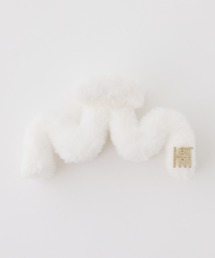 one after another NICE CLAUP | 【Latini】ロゴ付きフェイクファークリップ(バレッタ/ヘアクリップ)