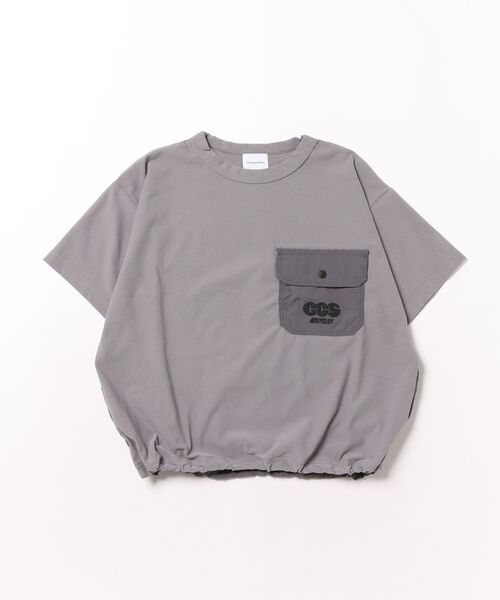 GROOVY COLORS(グルービーカラーズ)の「NEW JERSEY CLOTH Drawstrings Tee(Tシャツ/カットソー・キッズ・グレー・115/125)」の3枚目の写真