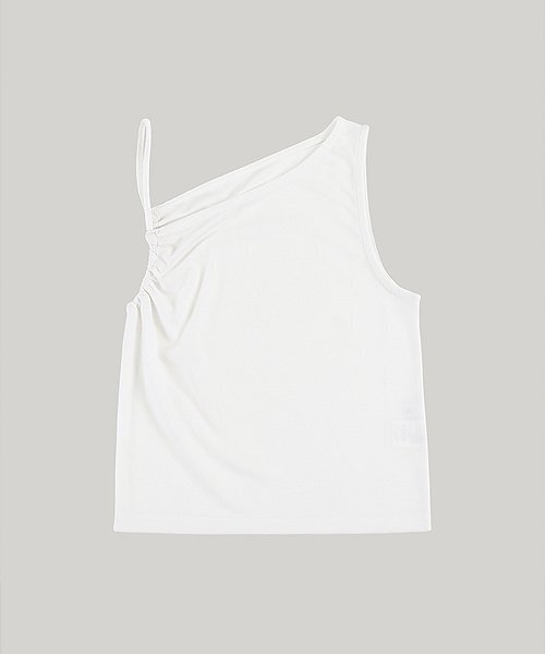 CLET(クレット)の「アンバランススリーブレスT(アイボリー)(Tシャツ/カットソー・レディース・その他・FREE)」の4枚目の写真