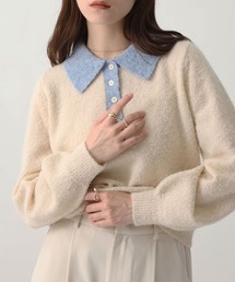 【NOAHL】ブークレニット配色ポロトップス