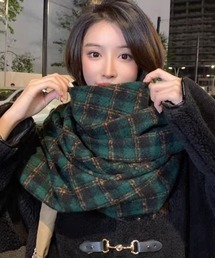 2ly2（トゥーリートゥー）の「ぬくもりチェック大判フリンジマフラー（マフラー）」