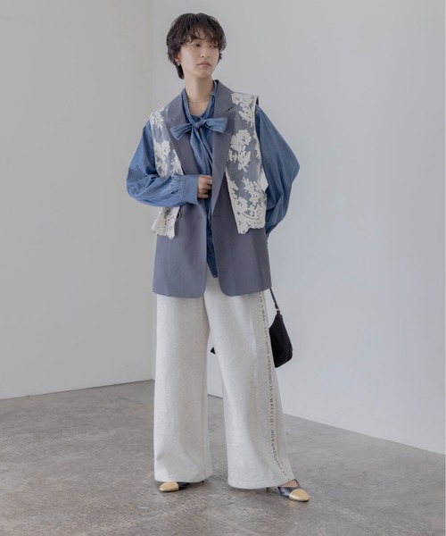 サイドロゴ＆レーススウェットパンツ Eimee Law│Eimee Law & LHELBIE